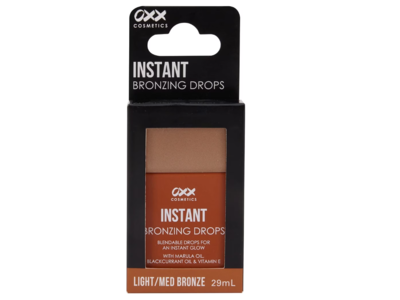 OXX Cosmetics Instant Bronzing Drops, Marula Oil, Black Currant Oil & Vitamin E, Light, 29 mL