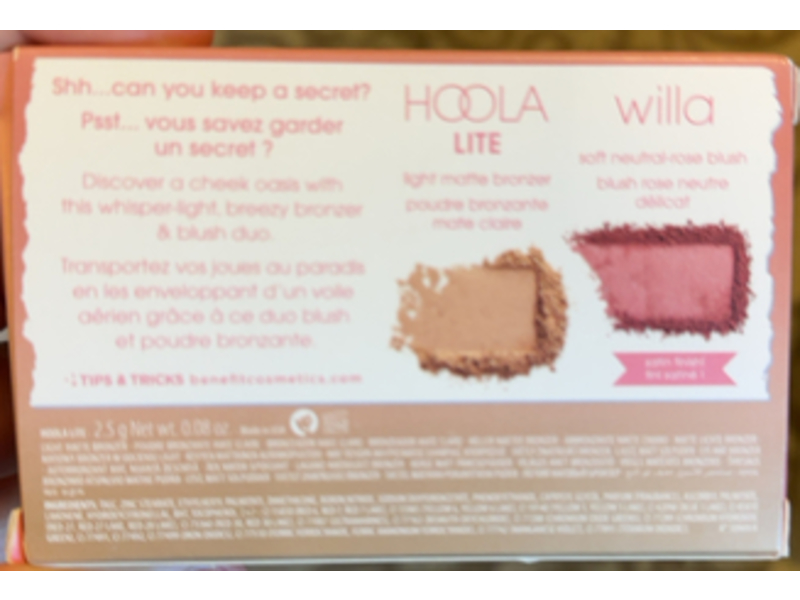 Benefit Hoola Secret Oasis Duo Mini Bronzer & Blush Palette, 0.08 oz/2.5 g