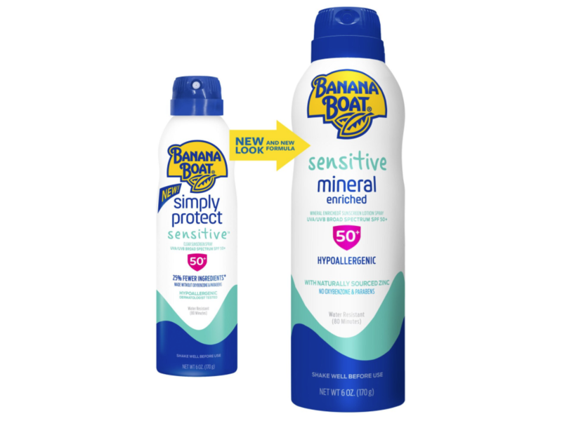 Banana Boat Simply Protect Sensitive Mineral Sunscreen Spray, SPF 50+, 6 fl oz/170 mL