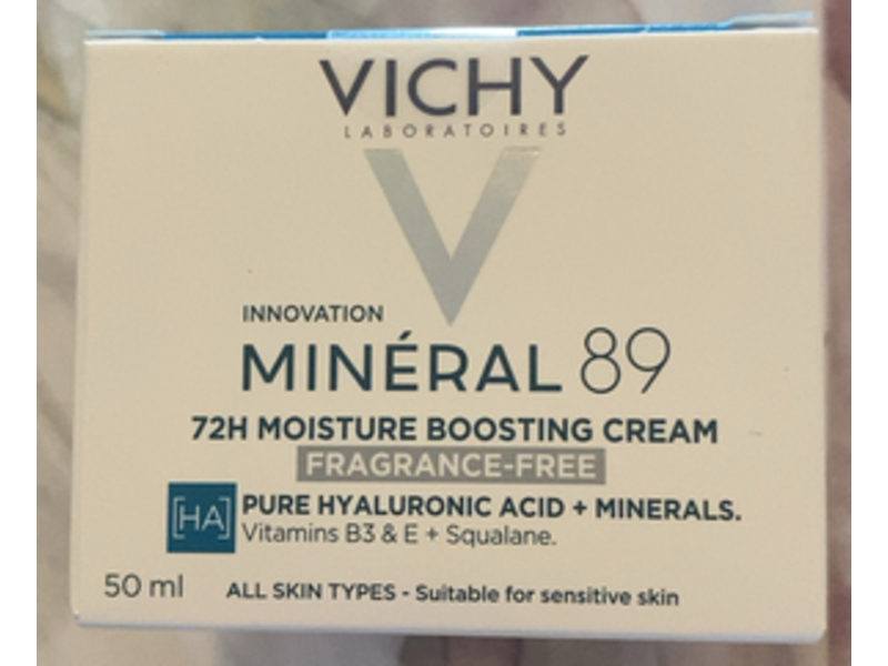 Vichy Mineral 89 Cream, Pure Hyaluronic Acid + Minerals, 50 mL