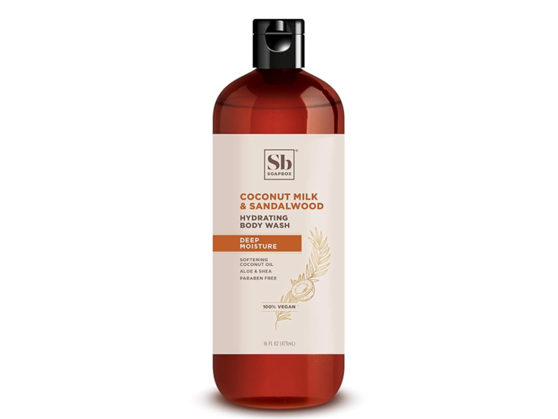 Soapbox Deep Moisture Hydrating Body Wash, Coconut Milk & Sandalwood, 16 fl oz/473 mL