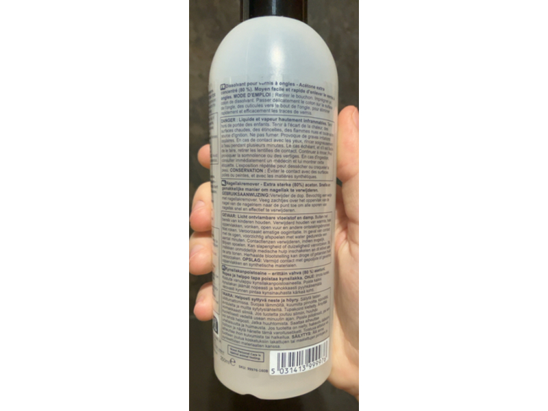 The Hand Brand Acetone Nail Polish Remover, 8.45 fl oz/250 mL