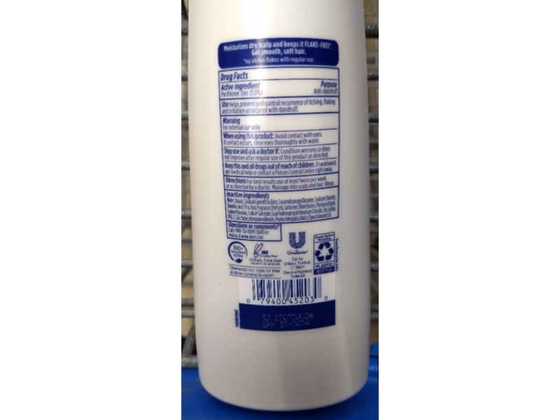 Dove DermaCare Scalp, Anti Dandruff Shampoo, Soothing Moisture, 12 fl oz/355 mL