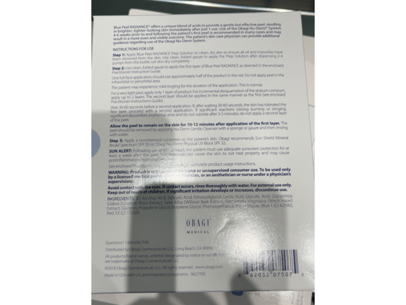 Obagi Medical Blue Peel Radiance Professional Peel Kit