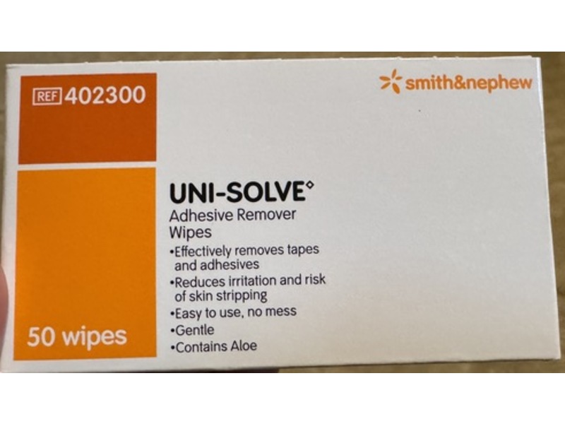 Smith & Nephew Uni-Solve Adhesive Remover Wipes, 50 Count