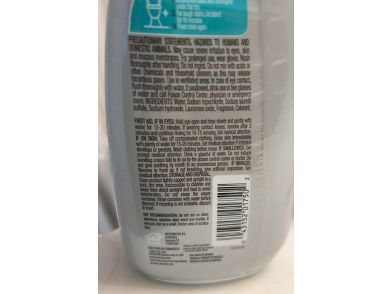 Cloralen Toilet Bowl Cleaner Bathroom Stain Fighting Gel, Fresh Scent, 24 fl oz/709.8 mL