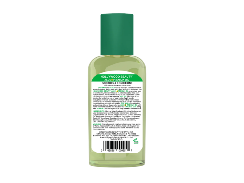 Hollywood Beauty Premium Oil, Aloe, 2 fl oz/59.2 mL