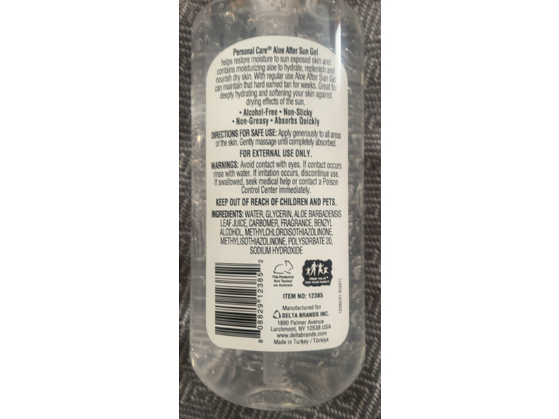 Personal Care Aloe After Sun Gel, 10 fl oz/296 mL