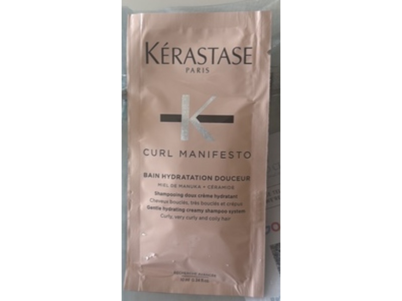 Kerastase Paris Curl Manifesto Moisturizing Cream Shampoo, 0.34 fl oz/10 mL