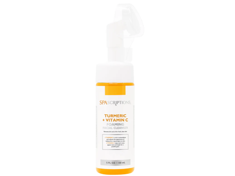 SpaScriptions Foaming Facial Cleanser, Turmeric+Vitamin C, 5 fl oz/150 mL