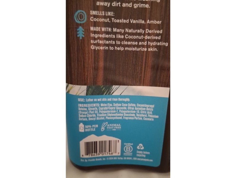 Every Man Jack Hydrating Body Wash, Coconut + Vanilla, 13.5 fl oz/400 mL