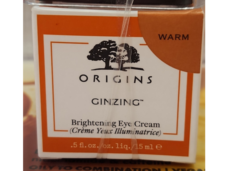 Origins Ginzing Brightening Eye Cream, Warm, 0.5 fl oz/15 mL