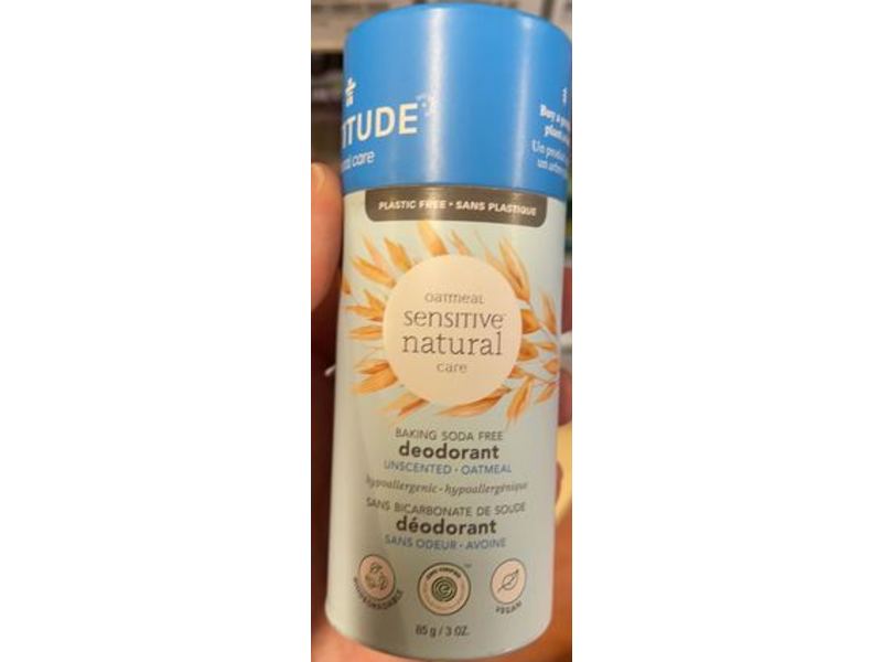 Attitude Natural Care Oatmeal Sensitive Natural Care Deodorant, 3 oz/85 g