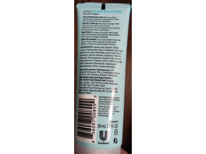 Pond's Clear Solution Facial Foam, 1.7 fl oz/50 mL