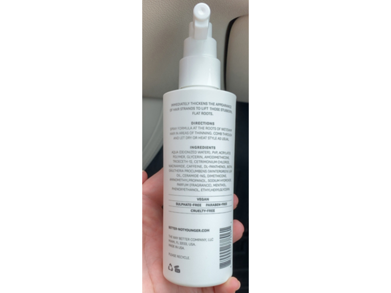 Better Not Younger Lift Me Up Hair Thickener Spray, 6 fl oz/186 mL