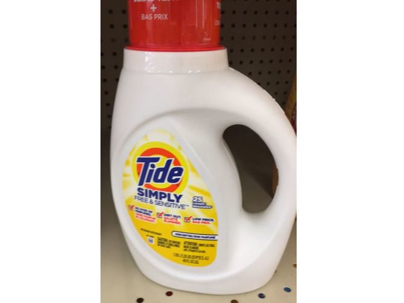 Tide Simply Free & Sensitive Laundry Detergent, Unscented, 25 Loads, 40 fl oz/1.18 L