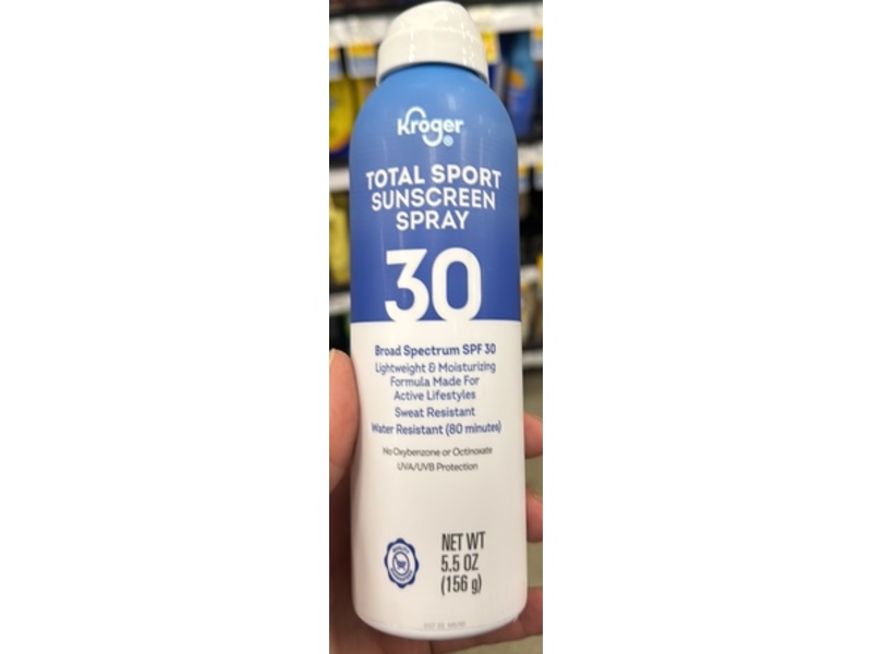 Kroger Total Sport Sunscreen Spray, SPF 30, 5.5 oz/156 g