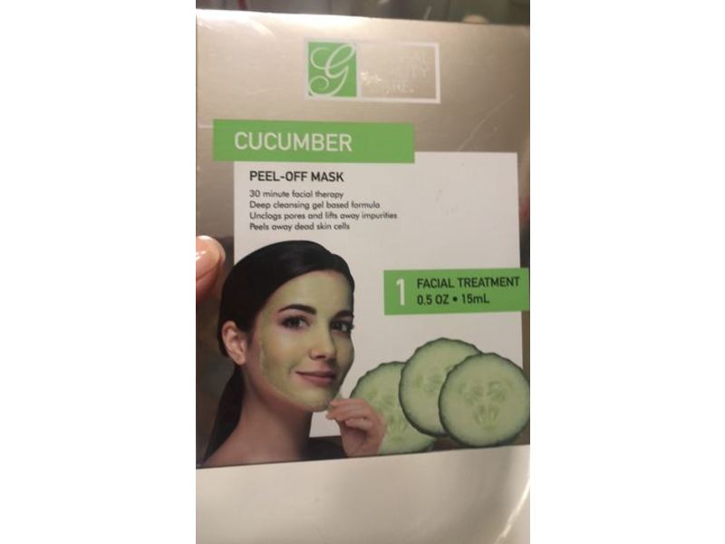 Global Beauty Products Peel-Off Mask, Cucumber, 0.5 oz/15 mL