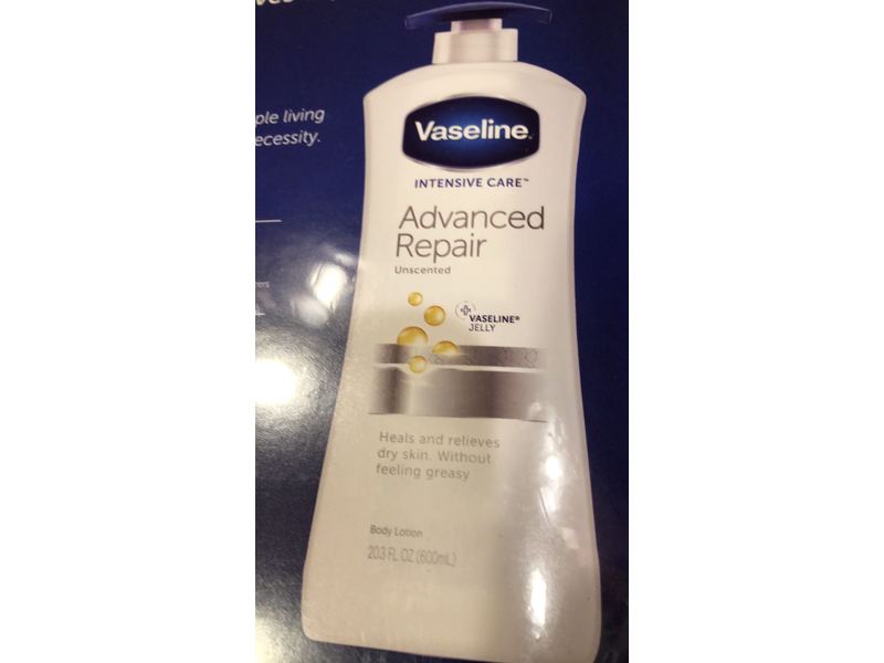 Vaseline Intensive Care Advanced Repair Lotion, Unscented, 20.3 fl oz/600 mL