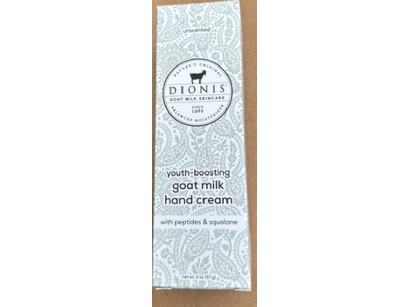Dionis Youth-Boosting Goat Milk Hand Cream, Unscented, 2 oz/57 g