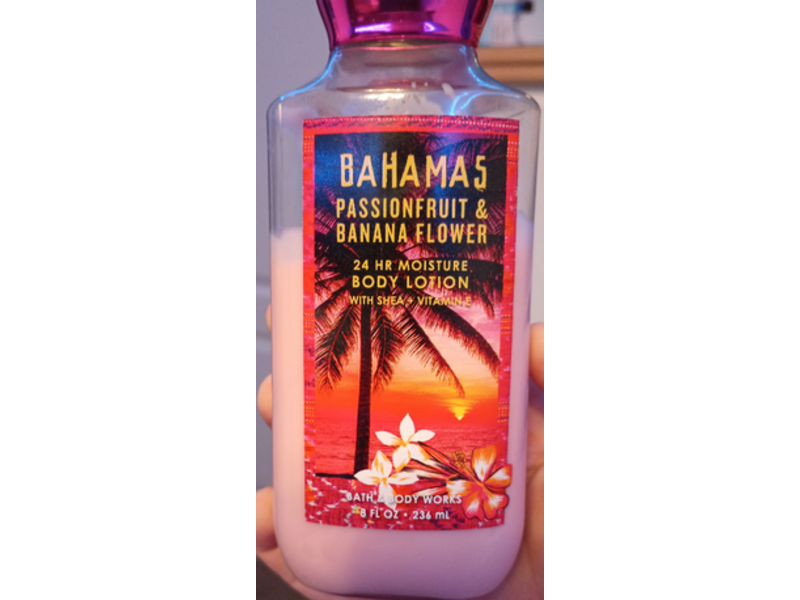Bath & Body Works Bahamas Passionfruit & Banana Flower Body Lotion, Shea + Vitamin E, 8 fl oz/236 mL
