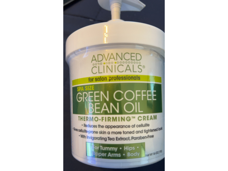 Advanced Clinicals Spa Thermo Firming Cream, Green Coffee Bean Oil, 16 oz/ 1Lb