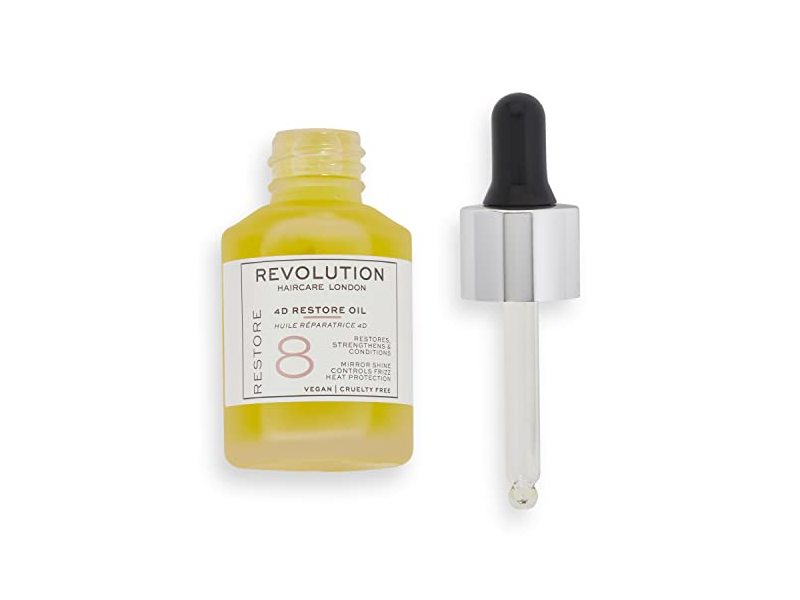 Revolution Haircare 8 4D Restore Oil, Hair Oil To Strengthen & Control Frizz, Locks In Moisture, Vegan & Cruelty Free, 30ml