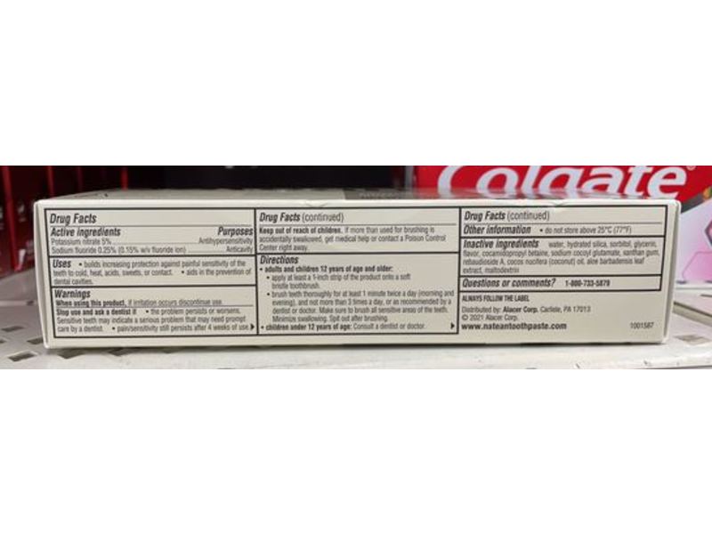 Natean Sensitive And Cavity Prevention Toothpaste, Soothing Mint, 4.7 oz/133 g