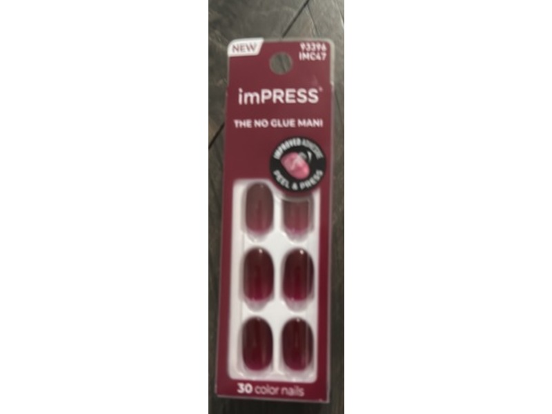 Impress The No Glue Mani Press On Nails, Maplewood, Short, 30 Count