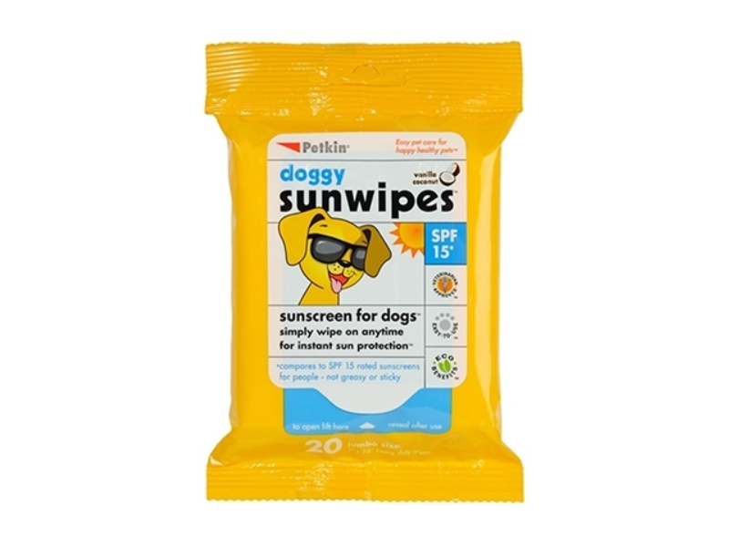 Petkin Doggy Sunwipes, SPF 15, Vanilla Coconut, 20 Count