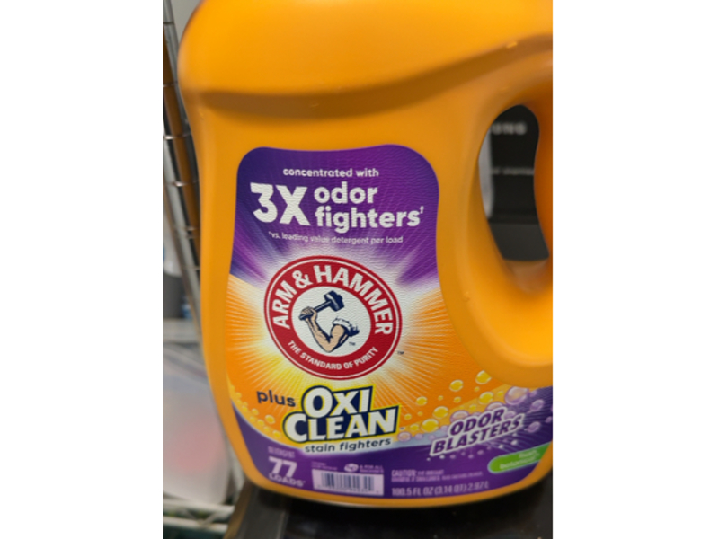 Arm & Hammer Plus OxiClean with Odor Blasters Liquid Laundry Detergent, Fresh Botanical, 77 Loads, 100.5 fl oz/2.97 L