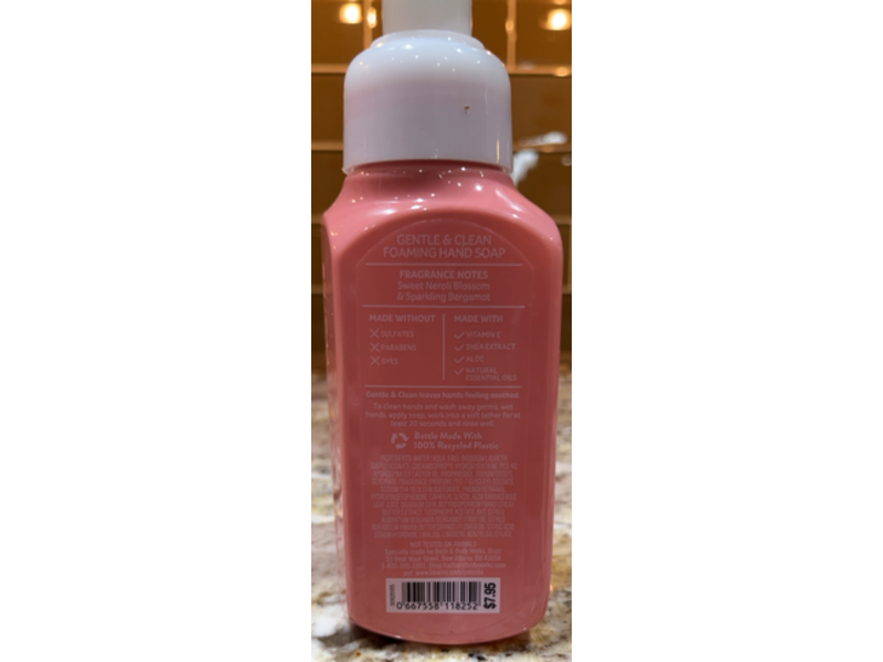 Bath & Body Works Uplifting Boost Gentle & Clean Foaming Hand Soap, Neroli Blossom & Bergamot, 8.75 fl oz/259 mL