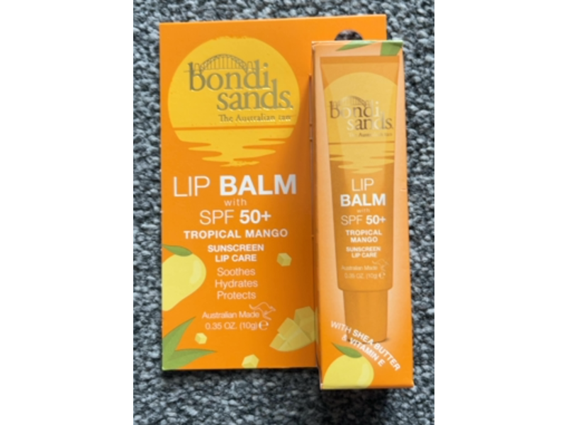 Bondi Sands Sunscreen Lip Balm, SPF 50+, Tropical Mango, 0.35 oz/10 g