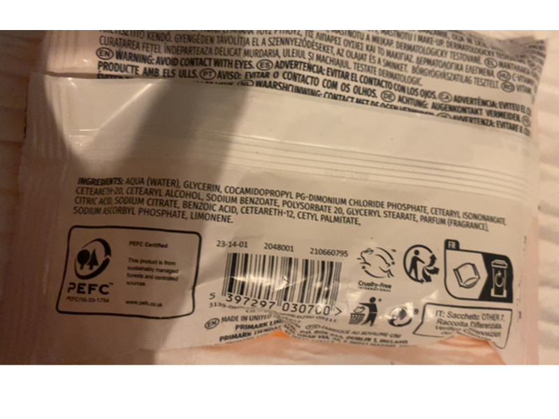 PS... Facial Cleansing Wipes, Vitamin C, 25 Count