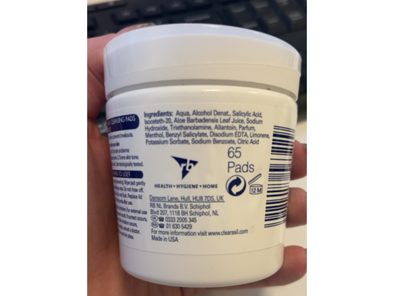 Clearasil 5 In 1 Multi - Action Cleansing Pads, 65 Count, Pack Of 4