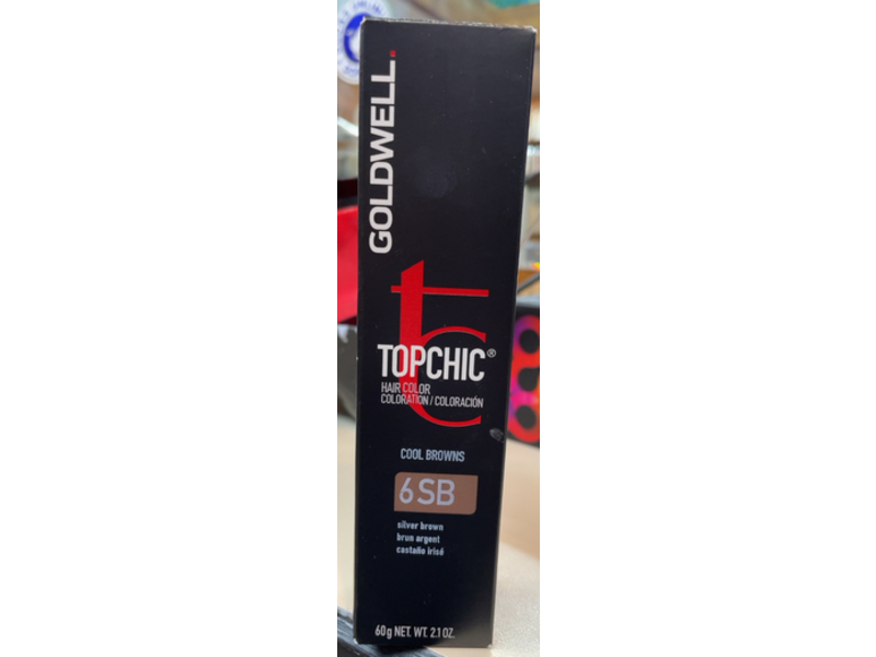Goldwell Topchic Hair Color, 6SB Silver Brown, 2.1 oz/60 g