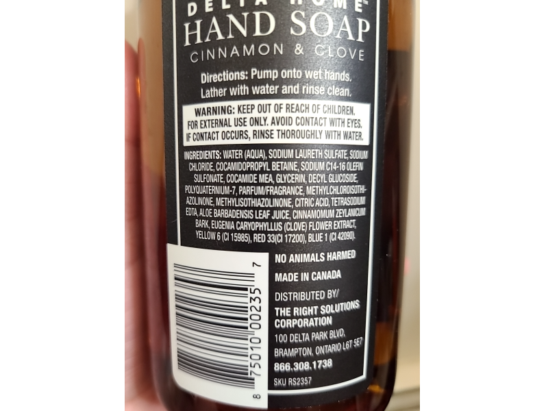 Delta Home Hand Soap, Cinnamon & Clove, 16 fl oz/473 mL