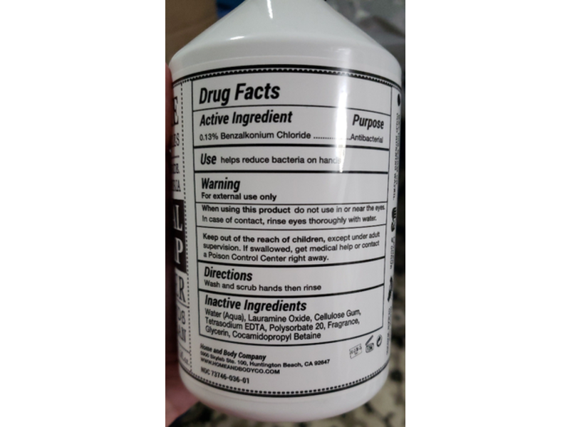 Home & Body Company Garrison+Home Antibacterial Hand Soap, 01 Lavender, 636 mL/21.5 fl oz