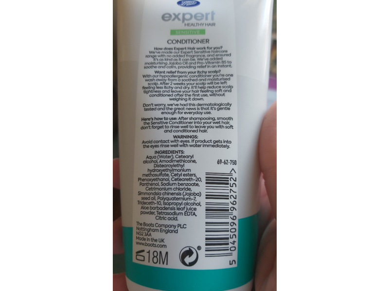 Boots Expert Healthy Hair Conditioner, Sensitive, 6.7 fl oz/200 mL