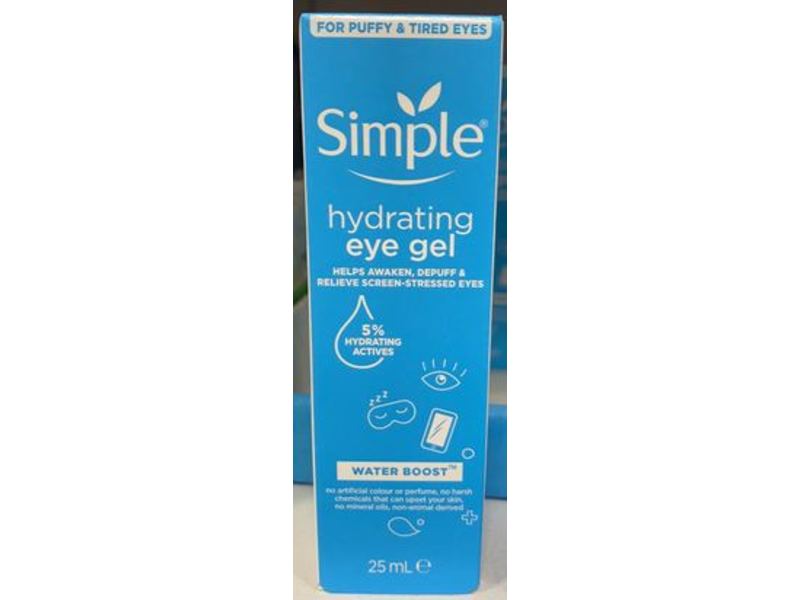 Simple Hydrating Eye Gel, Water Boost, 25 mL
