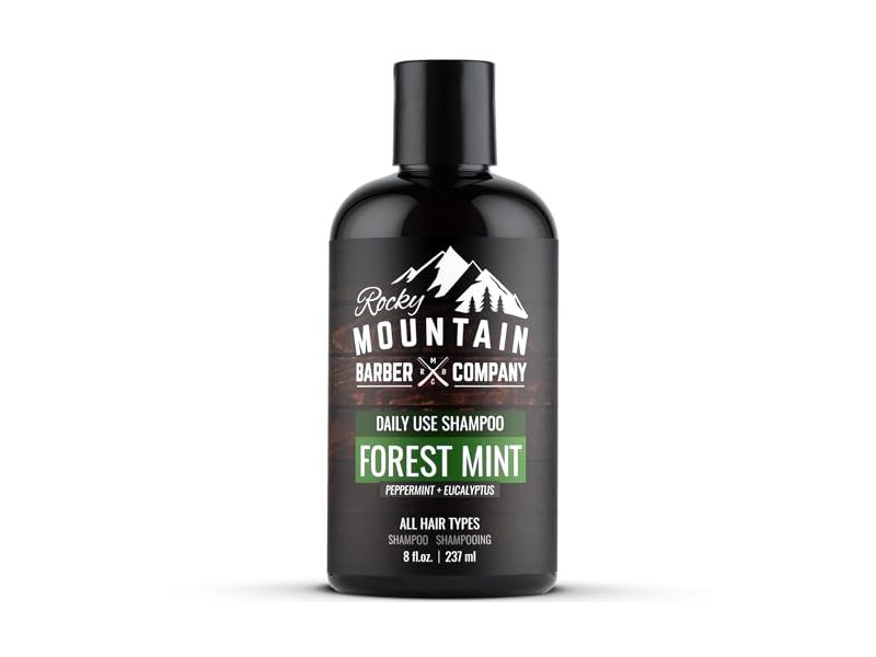 Rocky Mountain Barber Company Daily Use Shampoo, Forest Mint, Peppermint + Eucalyptus, 8 fl oz/237 mL
