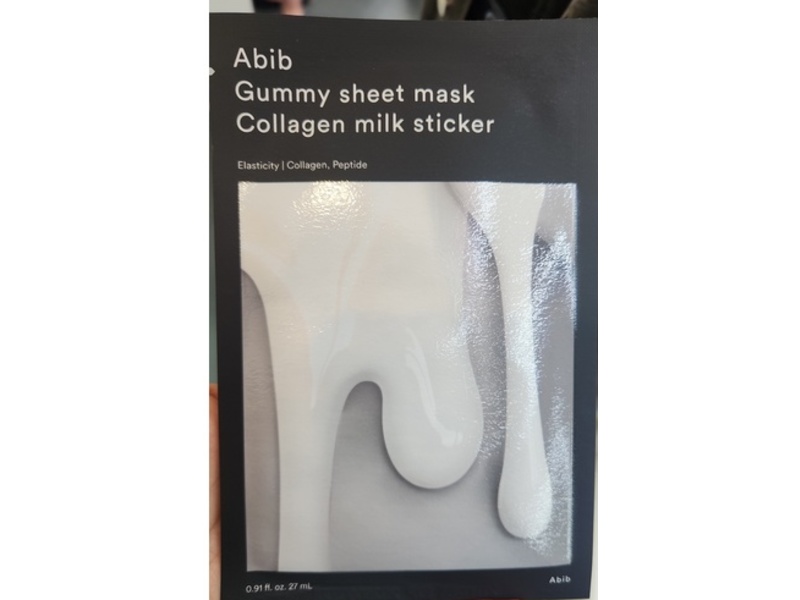 Abib Gummy Sheet Mask, Collagen Milk, 0.91 fl oz/27 mL, 10 Sheets