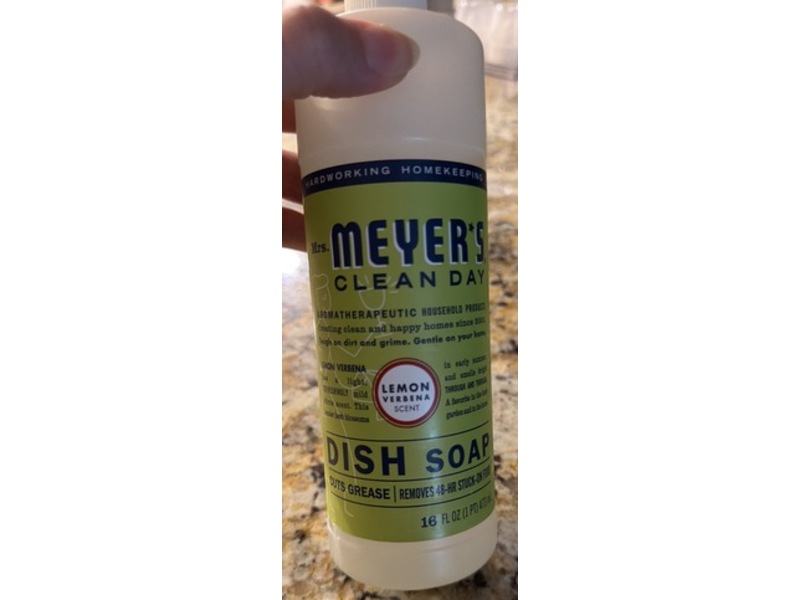 Mrs. Meyer's Clean Day Dish Soap, Lemon Verbena Scent, 16 fl oz/473 mL