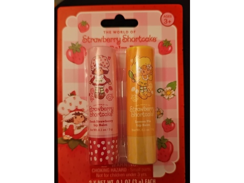 Strawberry Shortcake Lip Balm Duo, Fresh Strawberry & Lemon Pie, 0.1 oz/3 g