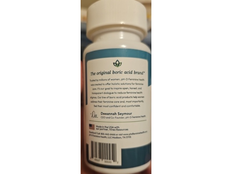 pH-D Feminine Health Vaginal Suppositories, Boric Acid, 72 Count
