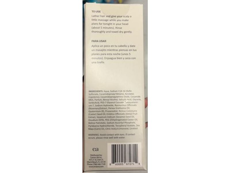 eva+avo Cleansing Shampoo, Color Free, 8 fl oz/236.59 mL