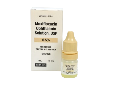 Moxifloxacin Ophthalmic Solution 0.5%, 3 mL, Upsher-Smith Laboratories (Rx)