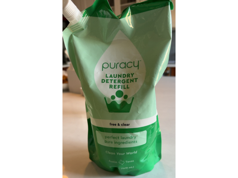 Puracy Liquid Laundry Detergent Refill, Free & Clear, 192 Loads, 48 fl oz/1418 mL