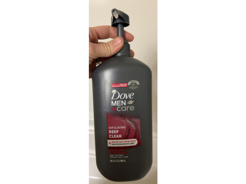 Dove Men + Care Exfoliating Deep Clean Body + Face Wash, 30 fl oz/887 mL, 3 Count