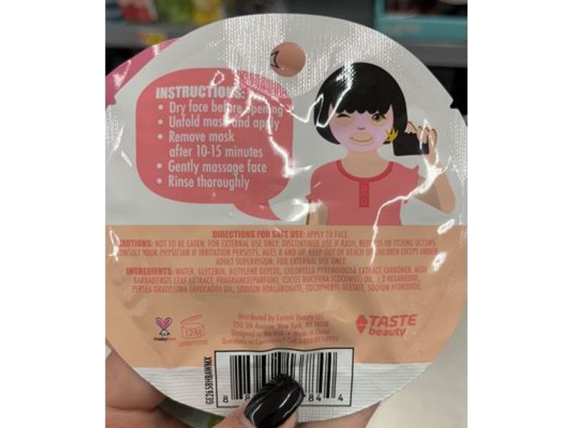 Taste Beauty Peach Of My Heart Face Mask, Peach Scented, 0.67 fl oz